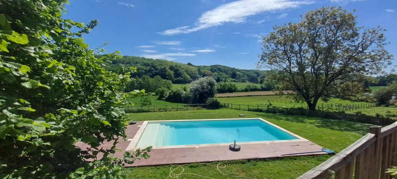La piscine avec vue sur la Forêt de Bercé...
